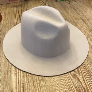 Gray fedora hat